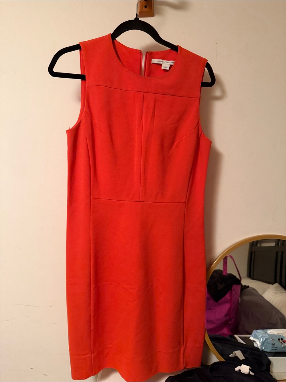 Sleeveless Red Shift Dress by DVF